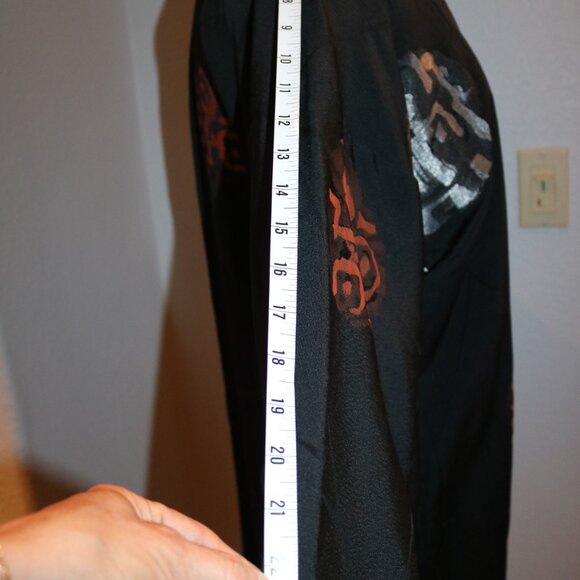 Japanese Haori Jacket - Antique Haori Silk Kimono Jacket Black - Picture 14 of 16